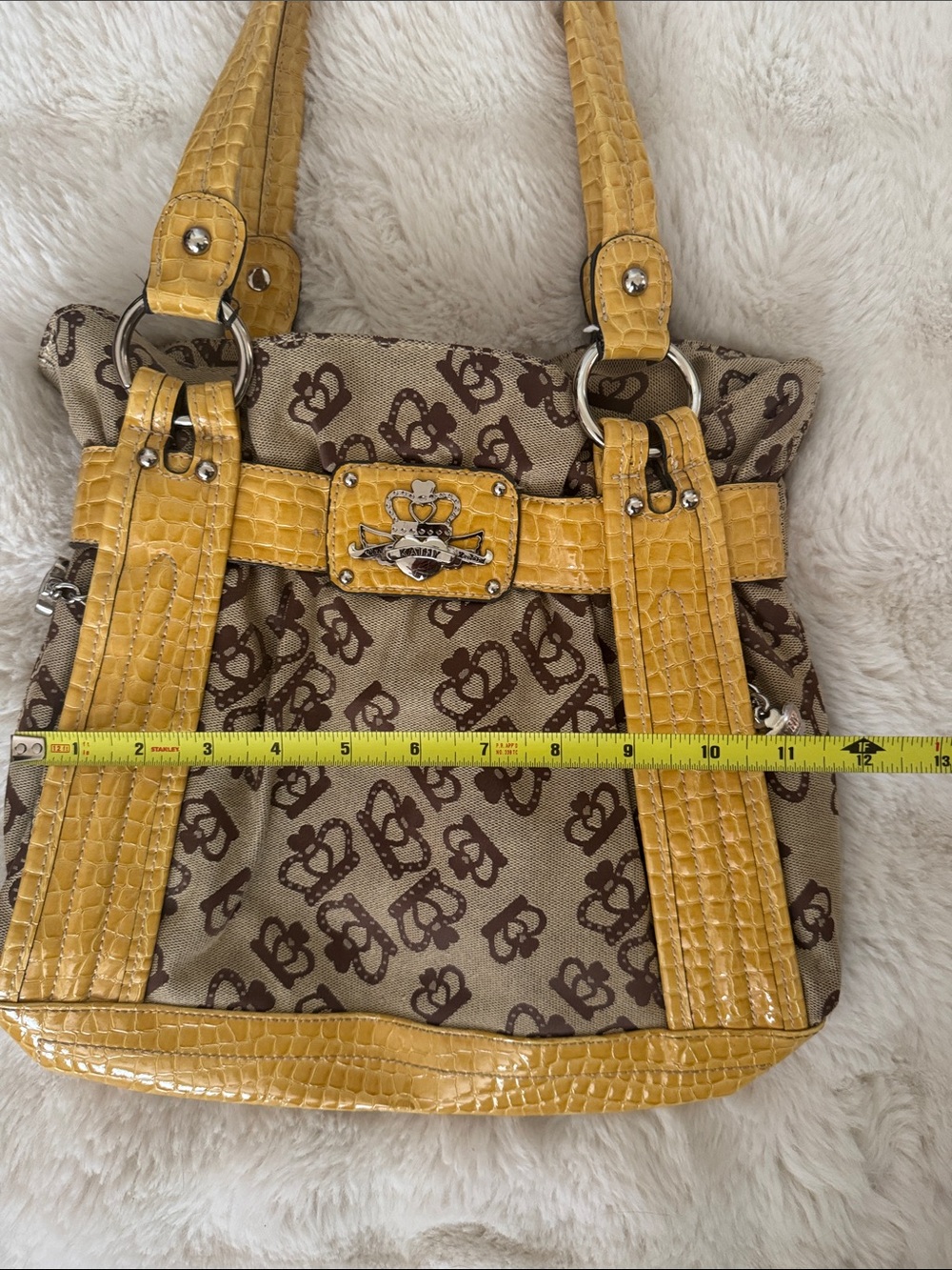 Yellow and Brown kathy Van Zeeland Tote Bag y2k like new vintage - Picture 8 of 13